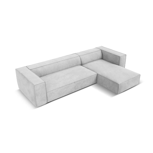 Cosmopolitan Design - Rechter hoekbank Turin 5-zits, structurele stof geld - 173x290x68cm