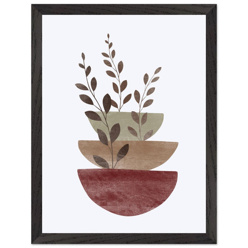 Artfulprints Poster met Lijst Boho – Layered peace   - 30x40 cm - Bruin