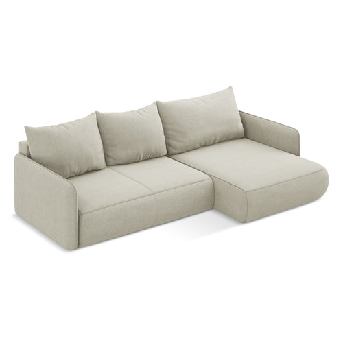 LaMiaSofa hoekbank rechts Palermo - textuurstof - lichtbeige - 240x148x86