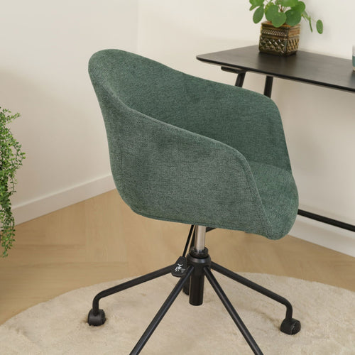 Nolon Nout-Otis Bureaustoel Donkergroen - Armleuningen - Zwart - vtwonen shop