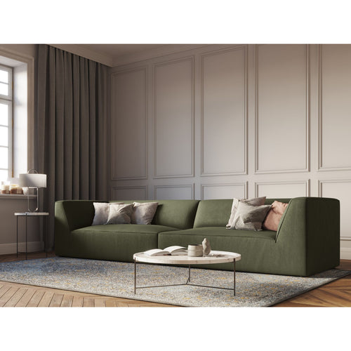 Cosmopolitan Design - Bank Siena 4-zits, ribfluwelen groente - 93x302x69cm
