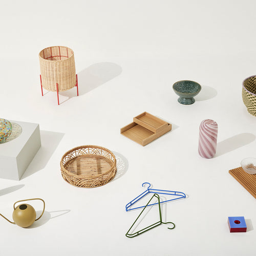 Hübsch pot Splint - ijzer/rattan - ø30xh40cm - vtwonen shop