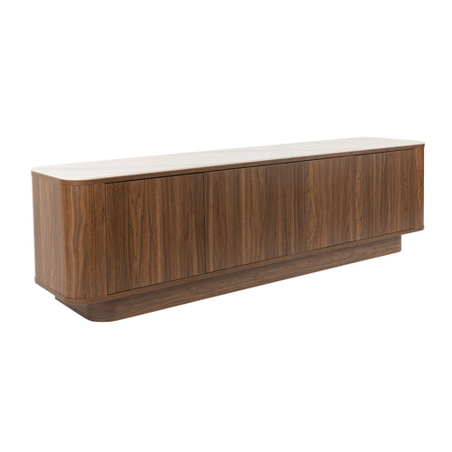 Housecraft Living Almira Dressoir Laag 180 cm Hout/ Marmerlook Walnootkleur - Bruin
