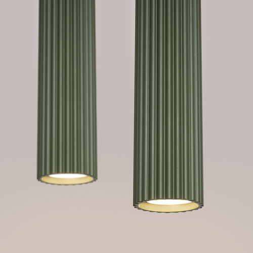 Sollux Lighting Hanglamp KARBON 2 olijfgroen - 30x6,5x90cm