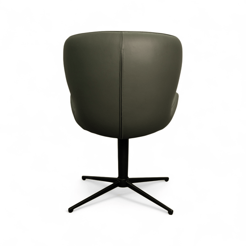 Furnhouse eetkamerstoel Nicklas - Olijfgroen - Leer - Set van 2