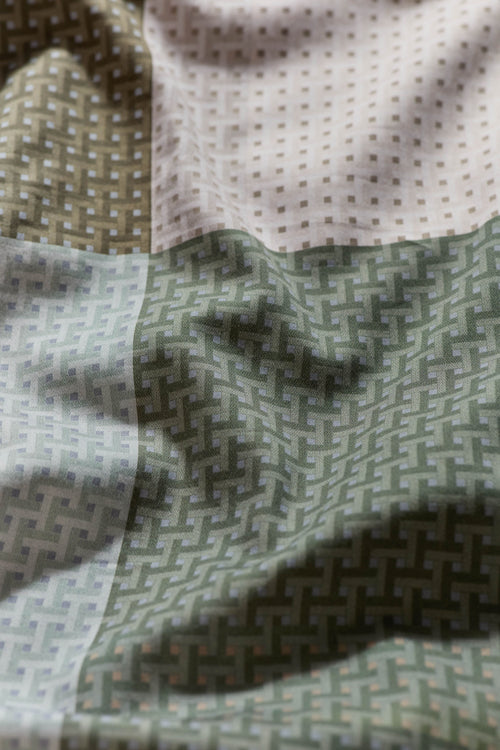 Kardol Dekbedovertrek Cuadrado - 260 x 200/220 cm - Blauw Groen