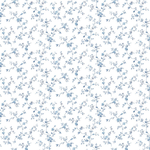 Sanders & Sanders behang bloemetjes blauw en wit - 53 cm x 10 m - 640407 - vtwonen shop