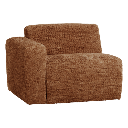WOOOD 1-zits bank arm links Mojo Base - Wollig - Roestbruin - 74x105x97