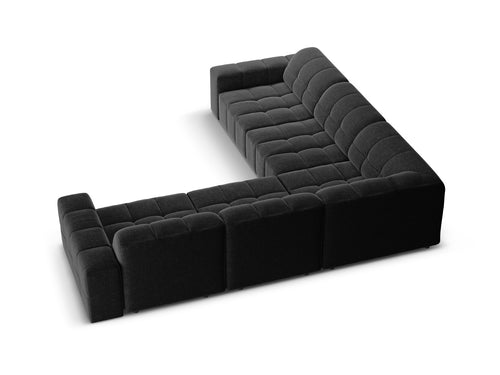 Cosmopolitan Design Symmetrische hoekbank CHICAGO 4-zits, chenille zwart - 285x285x78cm