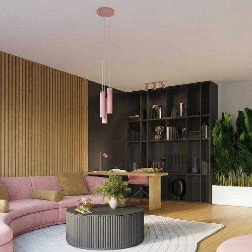 Sollux Lighting Hanglamp KARBON 1 roze - 8x8x118cm