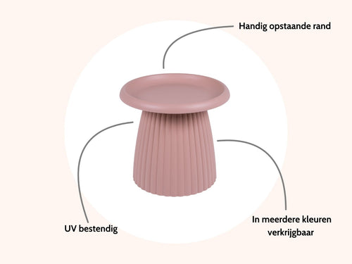 MaximaVida kunststof bijzettafel Mila  rond 50 cm zalmroze - vtwonen shop