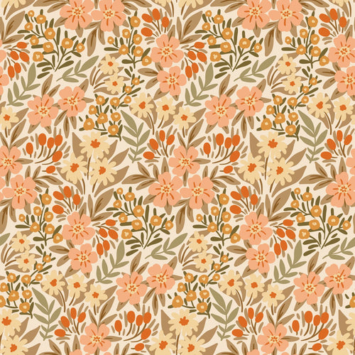 ESTAhome behang bloemen terracotta - 50 x 900 cm - 131449 - vtwonen shop