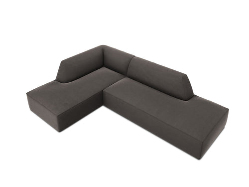 Micadoni linker hoekbank Ruby 4-zits, flueel, donkergrijs - 180x273x69cm