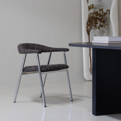 DÉJA Living Eetkamerstoel Sorø - Donkerbruin/Chrome - Set van 2 - vtwonen shop