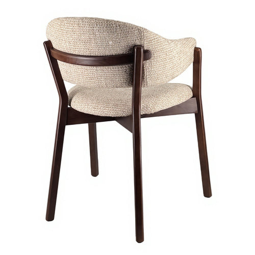 DÉJA Living Eetkamerstoel Uppsala - Taupe/Walnoot - Set van 2