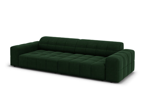 Cosmopolitan Design Bank Chicago 4-zits, flueel flessengroen - 102x252x78cm