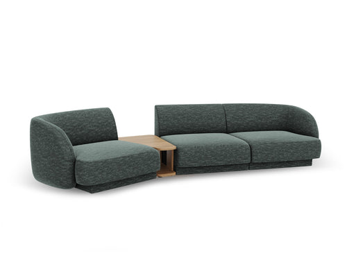 Micadoni linker modulaire bank Miley 3-zits, chenille, olie - 126x303x70cm