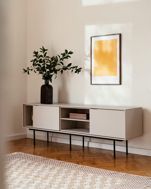 noo.ma Mod TV-stand 189 cm - Deep Beet Burgundy, board, veel opbergruimte