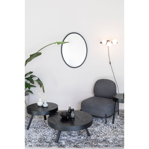 Housecraft Living Suri Salontafel Rond Hout Teak 70 cm Zwart - vtwonen shop