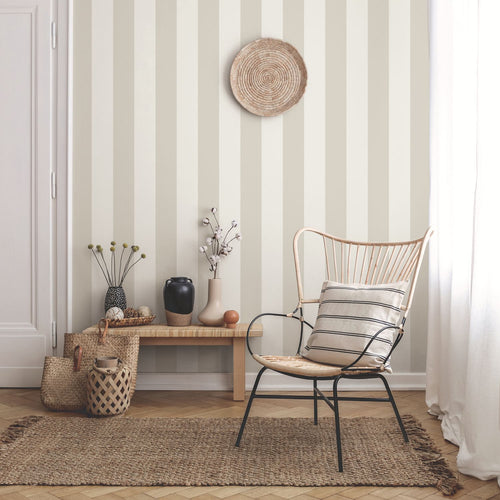 Sanders & Sanders behang strepen grijs en wit - 53 cm x 10.05 m - 640687