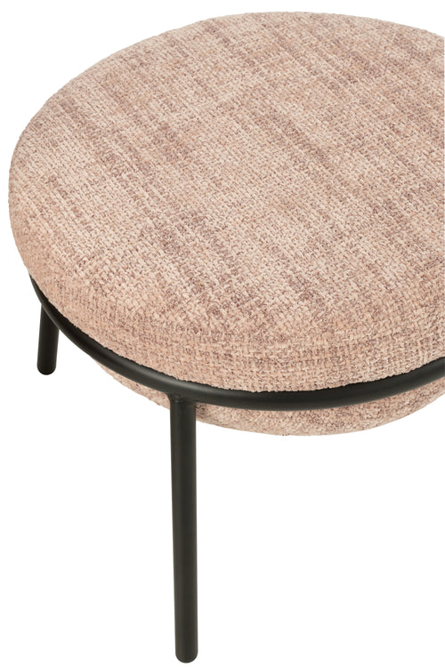 J-Line loungestoel + poef - ijzer - roze/zwart