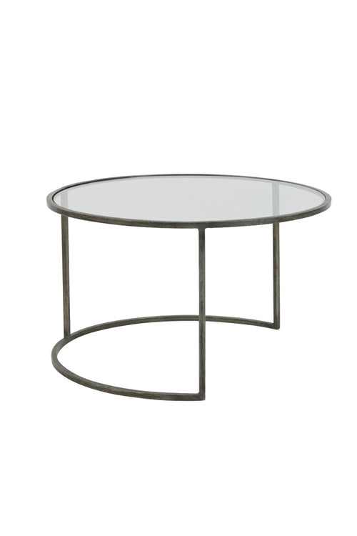 Light & Living salontafel DUARTE - Ø75x44cm - grijs - Set van 2