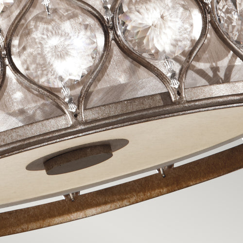 Elstead Lucia - 2-lichts Plafondlamp Gepolijst Zilver, E27