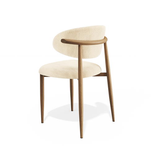 Premium Interiors - Set van 2 stoelen LINA - krullend fluweel crème 52cm