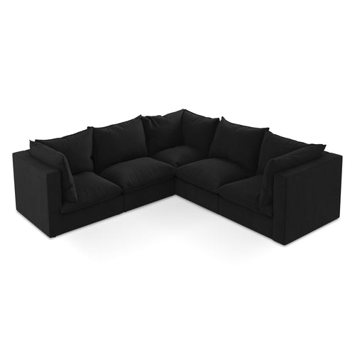 LaMiaSofa Modulaire hoekbank Ravenna - textuurstof - zwart - 255x255x77