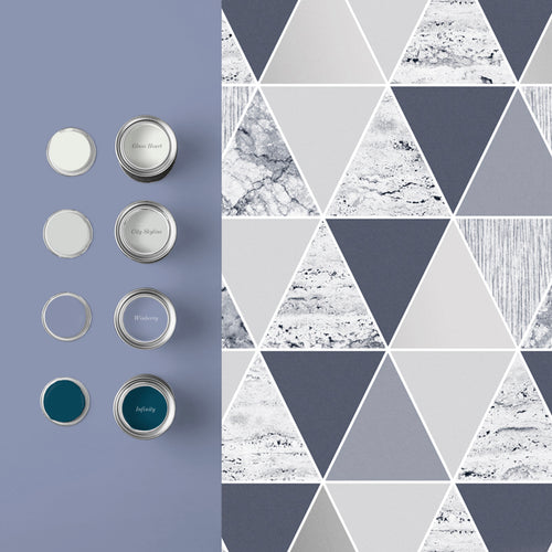 Graham & Brown Vliesbehang - Reflections - Blauw - 10mx52cm