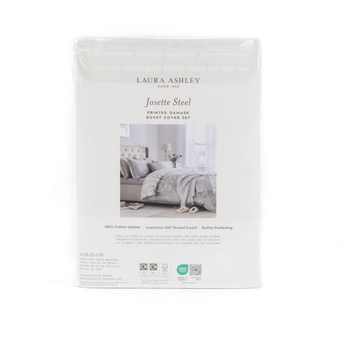 Laura Ashley Dekbedovertrek tweepersoons incl. 2 kussenslopen Josette Steel 200cm x 200cm - vtwonen shop