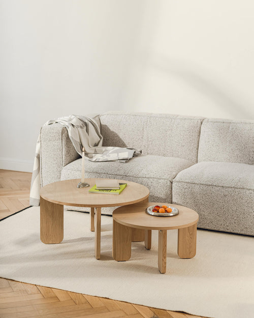 noo.ma Lobi Ottoman - Pale Yellow Mélange, 96 x 70 x 45 cm