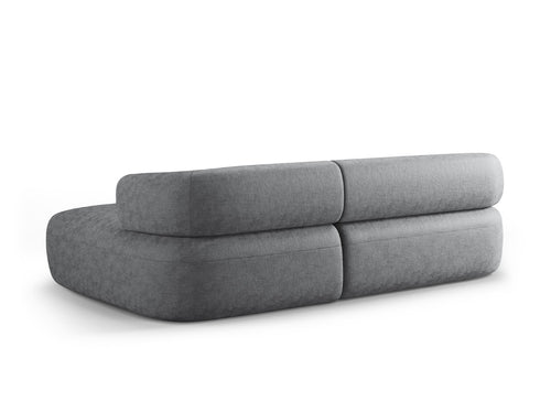 Micadoni rechter hoekbank Jenny 5-zits, chenille donkergrijs - 145x225x73cm