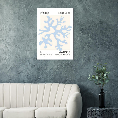 Artfulprints  Matisse – Dreamy coral flower light blue   poster 70x100 cm - vtwonen shop