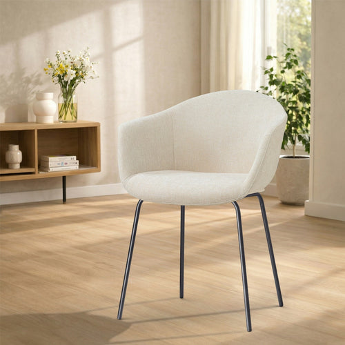 Nolon Nora-Otis Eetkamerstoel Cottonbeige - Zwart Onderstel