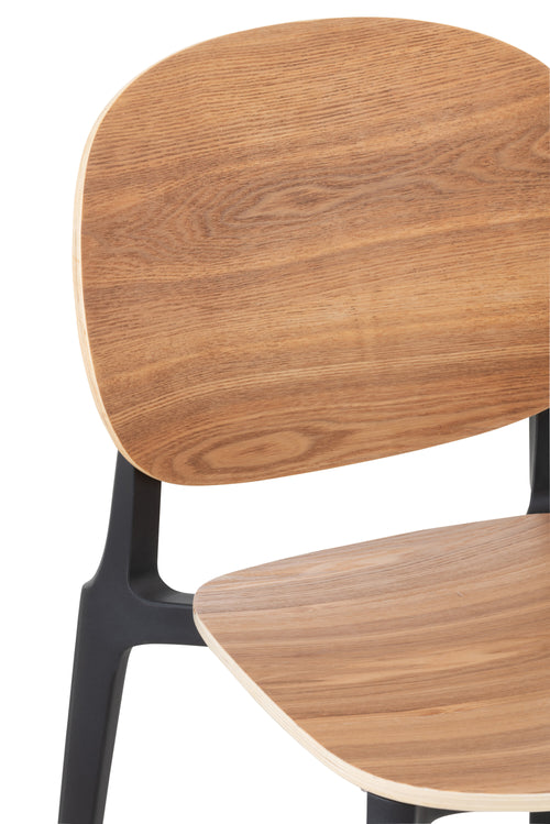 J-Line stoel Basic - kunststof - naturel - 2 stuks