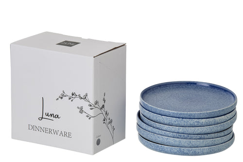 J-Line bord Luna - keramiek - blauw - small