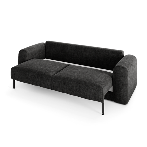 Sia Home - Slaapbank met opbergruimte, notenhout RIO - kruisbinding donker antraciet 250cm