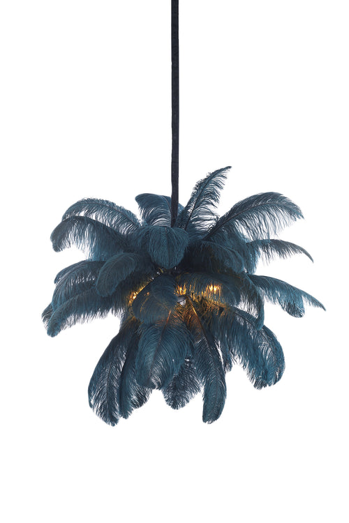Light & Living hanglamp FEATHER - blauw - Ø80x80cm