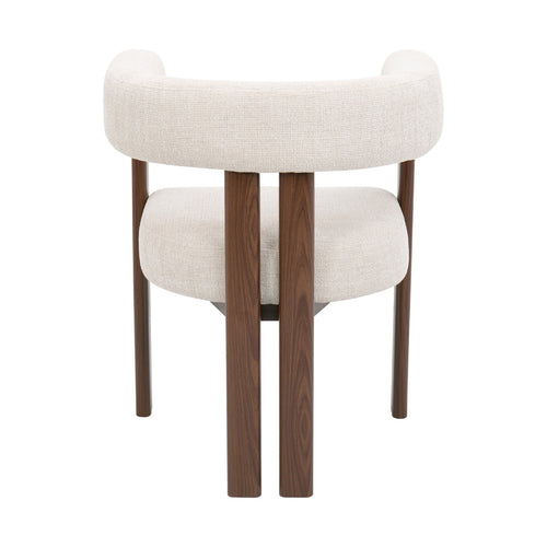 DÉJA Living Eetkamerstoel Aragon - Beige/Walnoot - Zithoogte 46cm - Set van 2
