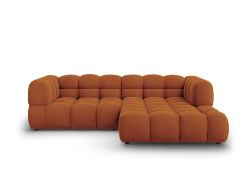 Cosmopolitan Design Modulaire hoekbank rechts Sky 3-zits, flueel, terracotta - 162x244x70cm