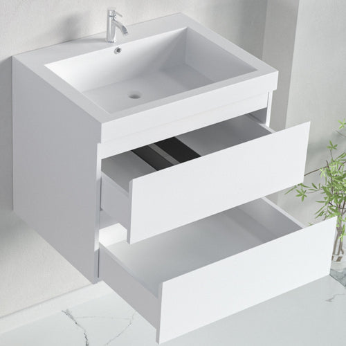 LOMAZOO badkamermeubel Monaco - zwevend - glanzend wit - 60 cm