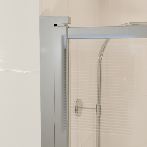 LOMAZOO badwand Salvador - draaibaar - anti kalk nano coating - helder glas - chroom - 80 x 140 cm