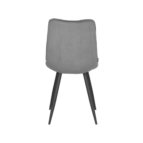 LABEL51 Eetkamerstoel Jort - Grijs Ribstof - Set van 2 - vtwonen shop