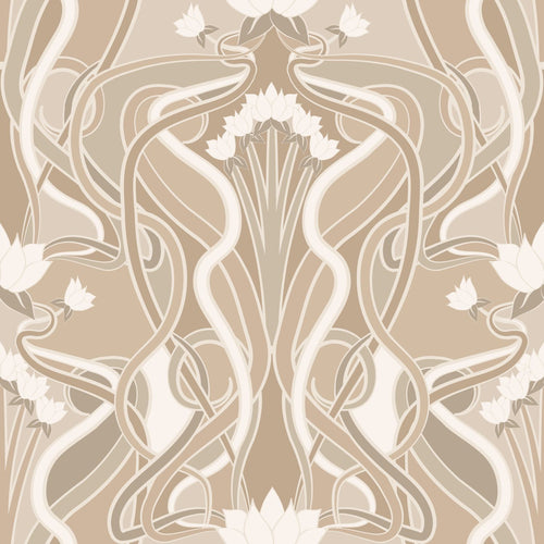ESTAhome behang vintage bloemen in art nouveau stijl zand beige - 50 x 900 cm - 139896 - vtwonen shop