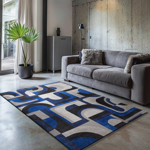 Module vloerkleed 9207 Weimar Blue - Blauw - 240 x 240 cm