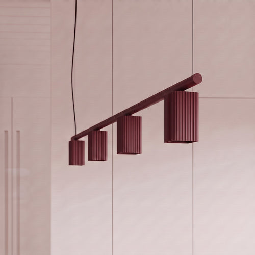 Sollux Lighting Kroonluchter RAYO 4 bordeaux - 122x6x208cm