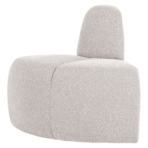 WOOOD eetbank hoek rond rugleuning Mojo - Bouclé - Ecru Melange - 83x100x74