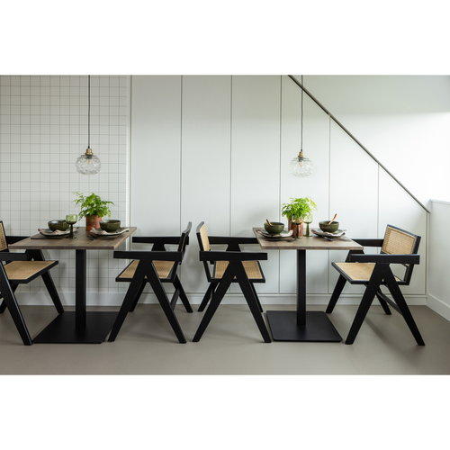 WOOOD vierkante buisvoet bistro - Metaal - Zwart - 72x50x50