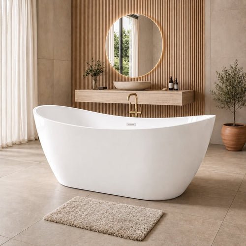 Badplaats Ligbad Alegre 170 x 78 x 68 cm cm – Vrijstaand Bad – Hoogglans wit